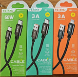 FETAYA Fast Charging Cables – Type-C & Lightning | 1M | Braided