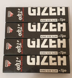 gizeh king size slim rolling papers+tips 5 booklets of 34 leaves magnetic