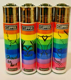Brand New 4 Clipper Lighters Pride Collection Full Set Refillable