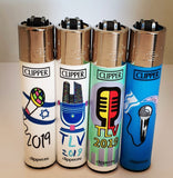 Brand New 4 Clipper Lighters Music Israel Collection Full Series Refillable