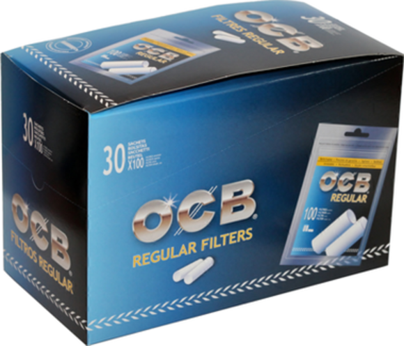 Ocb Filter Tips Regular 7 mm Lot of 30 Bags 100 Tips in Each Bag - benz-market