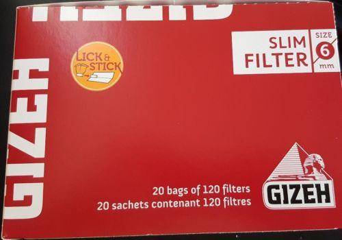GIZEH Paper Slim Filters, 100% plastic-free filters, 120 pieces