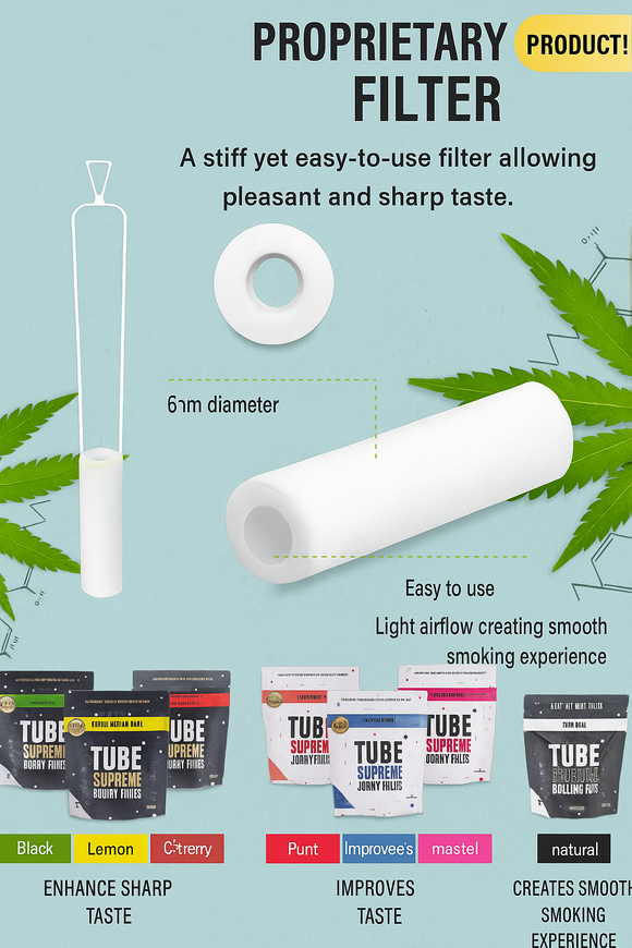 TUBE Supreme Filter Smooth, Clean & Flavor Boosting Smoking Experience Bag of 50