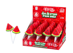 Watermelon Slice Lollipops – 48 pcs Display Box | Sweet Shaped Candy Treats Kosher