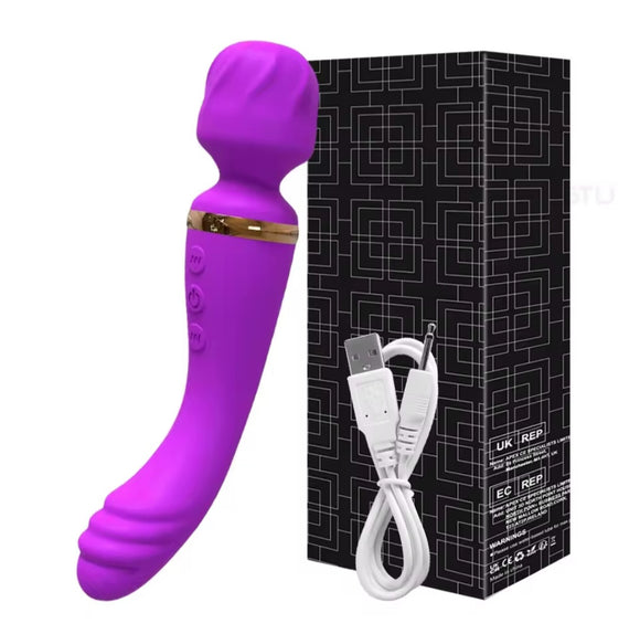 2-in-1 Dual-End Magic Wand Vibrator 10 Vibration Modes