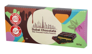 Dubai Chocolate – Milk Chocolate with Knafeh & Pistachio Filling | 160g Kosher