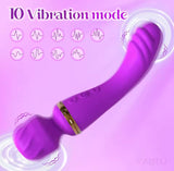 2-in-1 Dual-End Magic Wand Vibrator 10 Vibration Modes