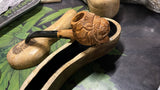 Hand Carved Acacia Wood Pipe with Mango Wood Case + 50pcs Simba 7mm Carbon Filters