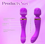 2-in-1 Dual-End Magic Wand Vibrator 10 Vibration Modes