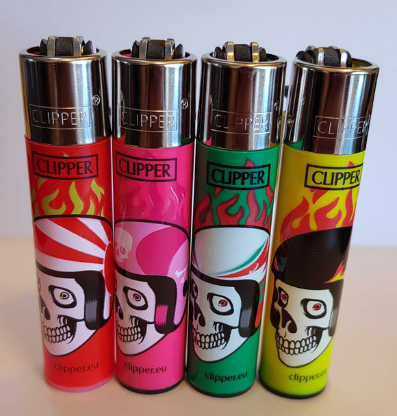 4 Clipper Lighters Skulls 11 Collection Full Series refillable lighters - benz-market