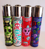 4 Clipper Lighters Back To Skull 2 Collection Unused Refillable - benz-market