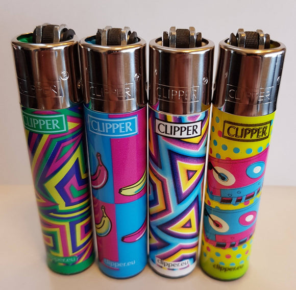 4 Clipper Lighters Pop Art 3 Collection Unused Refillable - benz-market