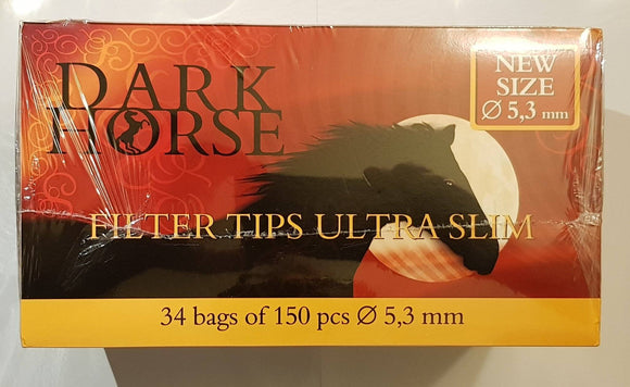 DARK HORSE  Filter Tips 5.3 mm Lot of 34 bags 150 Tips Each - benz-market