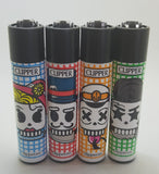 Brand new 4 Clipper Lighters Skary Skulls Collection Unused Refillable - benz-market