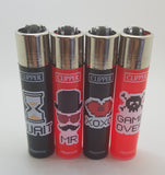 Brand new 4 Clipper Lighters Pixel Style Collection Unused Refillable - benz-market