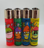 Brand New 4 Clipper Lighters  Cool Spray Collection Unused Refillable Lighters