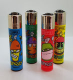 Brand New 4 Clipper Lighters  Cool Spray Collection Unused Refillable Lighters
