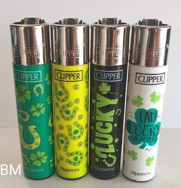 Brand New 4 Clipper Lighters  Lucky Collection Unused Refillable