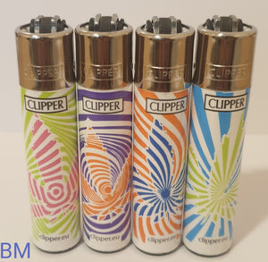 Brand New 4 Clipper Lighters Maria Leaves Collection Full Series Refillable