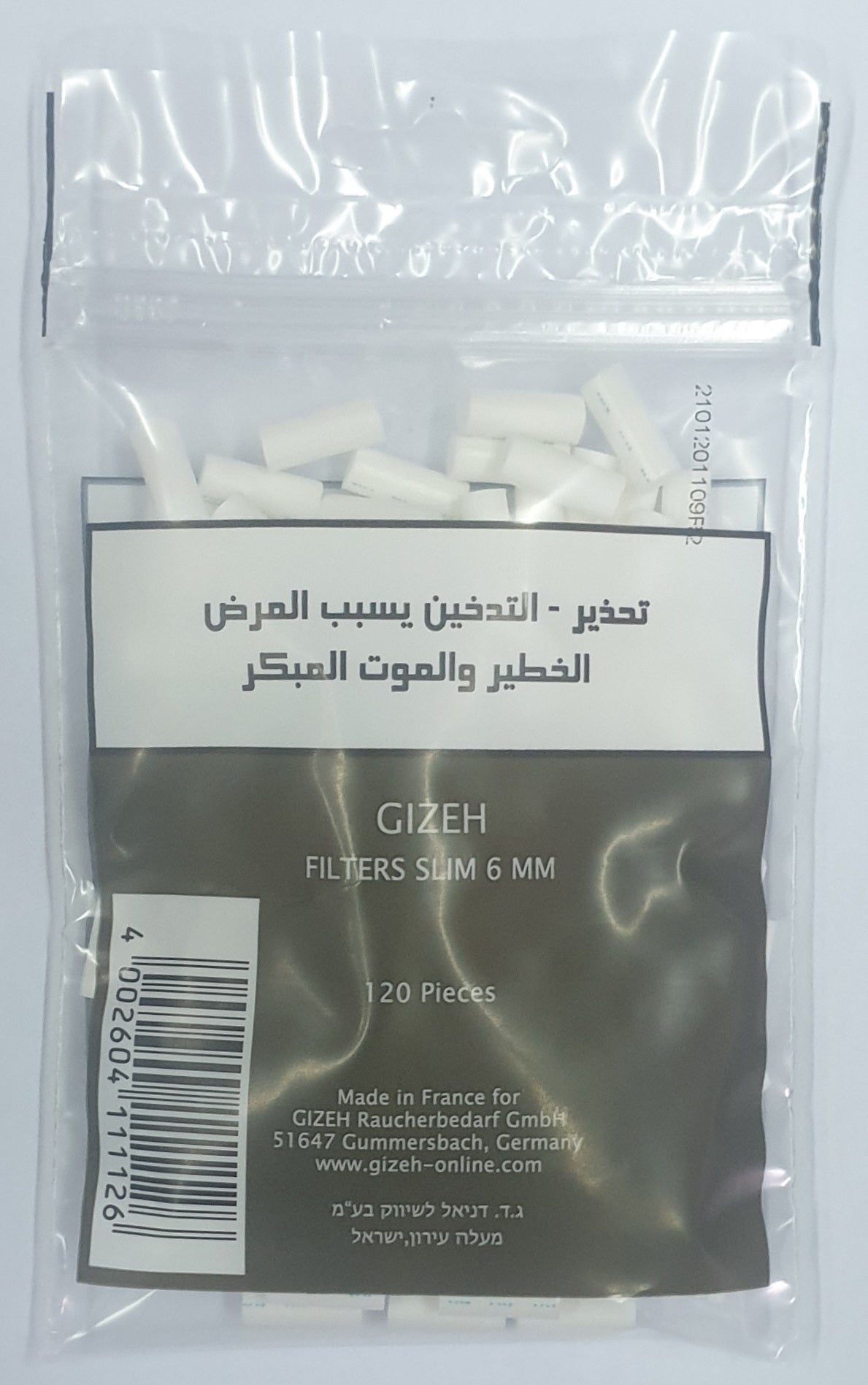 Gizeh 415925015 20 Bags x 100 Filters white XL Slim Filter Diameter 6 mm  Length 19 mm