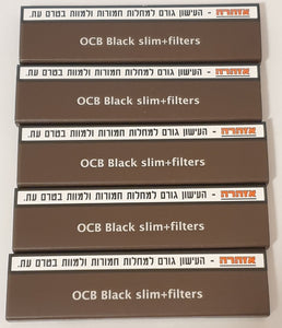 Brand New Ocb Lot of 5 Slim King Size Rolling Paper+Filters