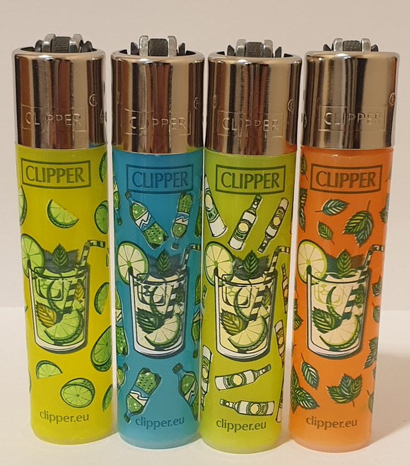 Brand New 4 Clipper Lighters Mojito Collection Full Set Refillable Original