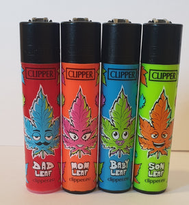 Brand New 4 Clipper Lighters Family Leaves Collection Full Set Refillable