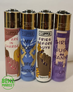 Brand New 4 Clipper Lighters Feminism Collection Full Set Refillable