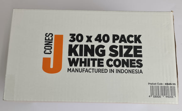 Brand New J Cones Lot Of 30x40 King Size Pre Rolled Cones Bleached