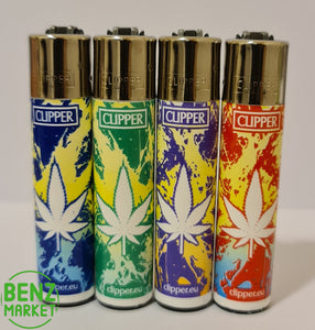 Brand New 4 Clipper Lighters Color Leaves 2 Collection Full Set Refillable