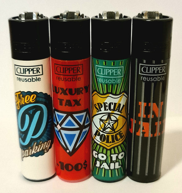 Brand New 4 Clipper Lighters Real State Collection Full Set Refillable