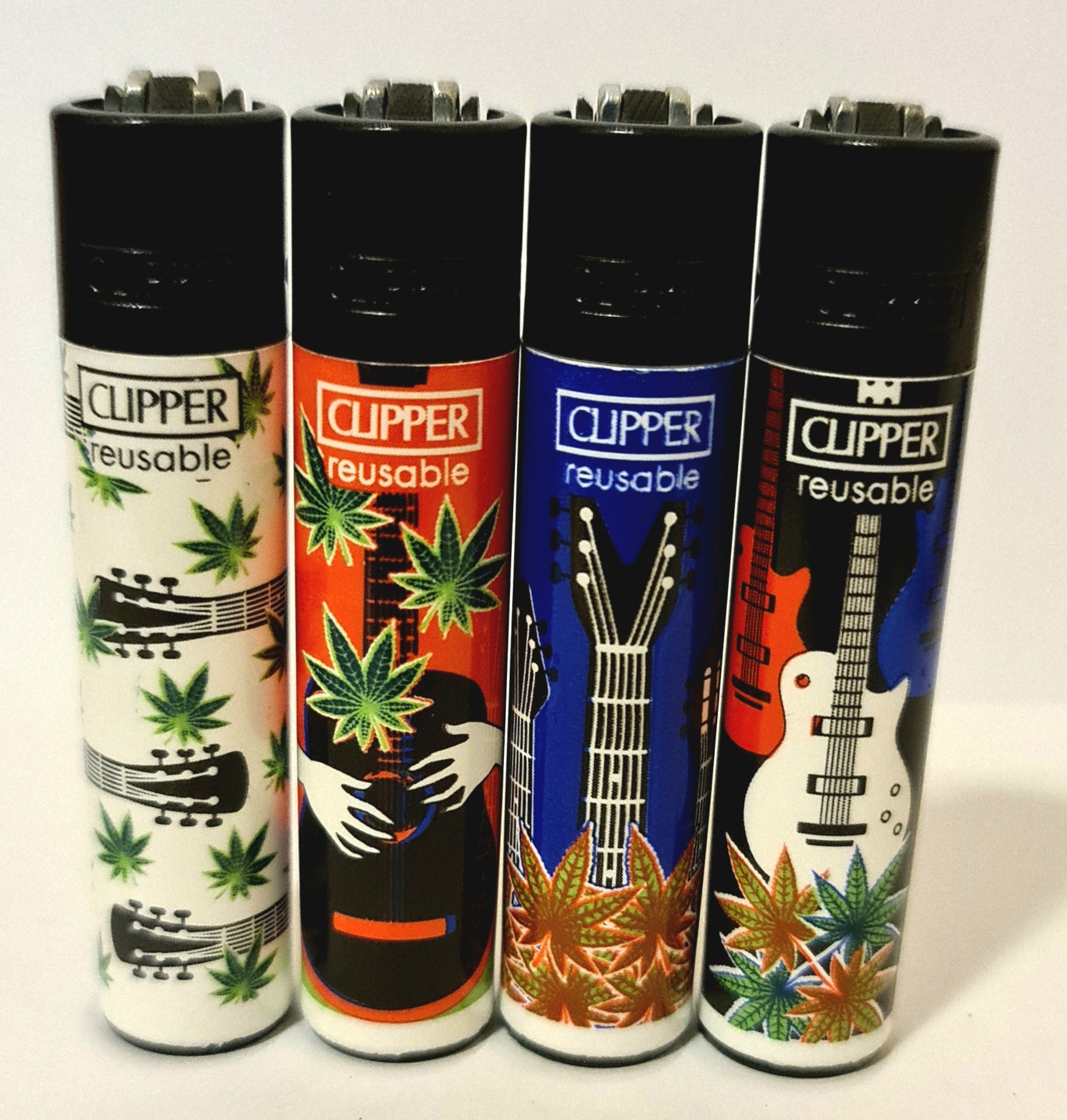 Lot De 4 Briquets Clipper Crystal #8 - Briquet Rechargeable Avec Pierre à Feu Remplaçable, Couleurs Assorties