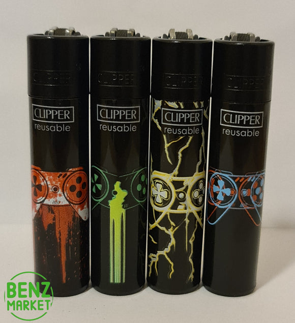 Brand New 4 Clipper Lighters Gamer World 1 Collection Full Set Refillable