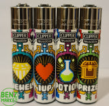 Brand New 4 Clipper Lighters Gamer World 3 Collection Full Set Refillable