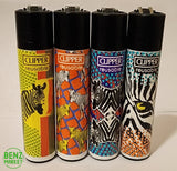 Brand New 4 Clipper Lighters Zeefari Collection Full Set Refillable
