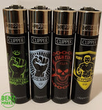 Brand New 4 Clipper Lighters Fight Club Collection Full Set Refillable