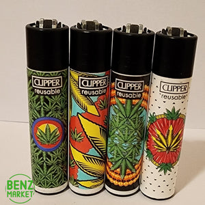 Brand New 4 Clipper Lighters Grass 81 Collection Full Set Refillable