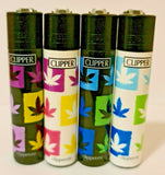Brand New 4 Clipper Lighters Spray Leaves Collection Full Set Refillable