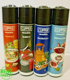 Brand New 4 Clipper Lighters Israeli Food Collection Full Set Refillable