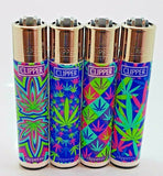 Brand New 4 Clipper Lighters Leaves Colors Collection Full Series Refillable