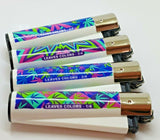 Brand New 4 Clipper Lighters Leaves Colors Collection Full Series Refillable