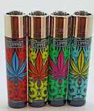 Brand New 4 Clipper Lighters Pop Leaves Collection Full Series Refillable