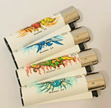 Brand New 4 Clipper Lighters Drachen Collection Full Series Refillable