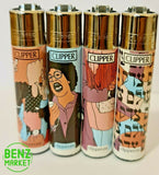 Brand New 4 Clipper Lighters Justice Collection Full Set Refillable