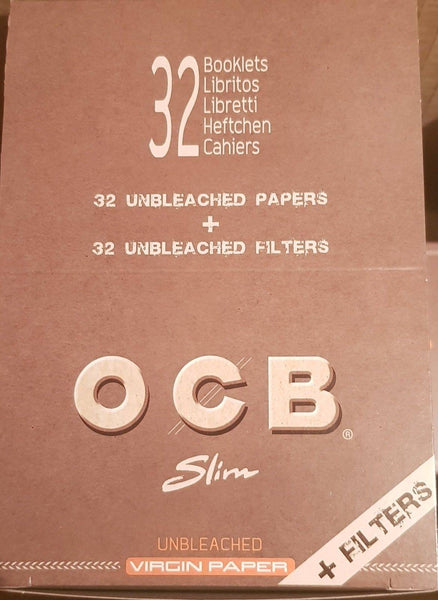 B.32 Cahiers 32 feuilles longues virgin + Tips - Papier slim (long) + carton  - Papier à cigarettes - Articles fumeurs - Protabac