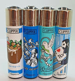Brand New 4 Clipper Lighters I Love Collection Full Series Refillable