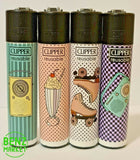 Brand New 4 Clipper Lighters American Vintage Collection Full Set Refillable