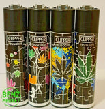 Brand New 4 Clipper Lighters Grass 38 Collection Full Set Refillable