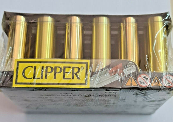 Brand New 30 Metal Mini Clipper Lighters Gold Collection Full Set Refillable