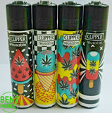 Brand New 4 Clipper Lighters Grass 70 Collection Full Set Refillable
